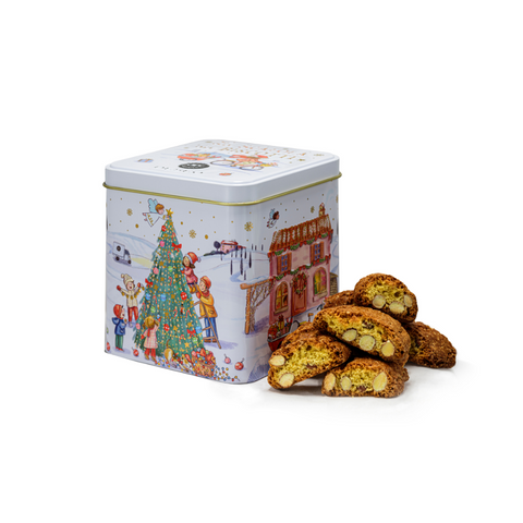 Tuscan Cantucci Christmas Biscuits with Almonds in Tin (PGI-certified) 250g - Deseo